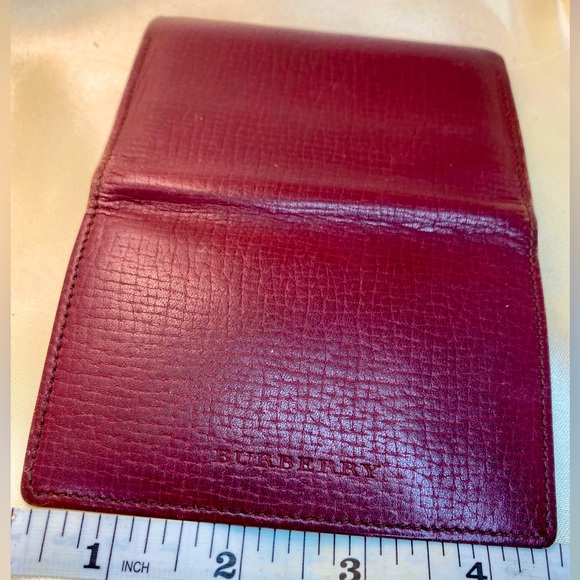 MENS BURBERRY Merlot Croco/LOGO Embossed Card Wallet🔥Like NEW🔥 - Picture 11 of 12